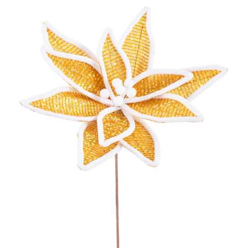 POINSETTIA POLIESTER ORO 31 X 31 X 30 CM