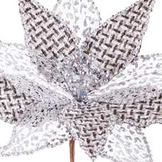 POINSETTIA POLIESTER PLATA 30 X 30 X 40 CM