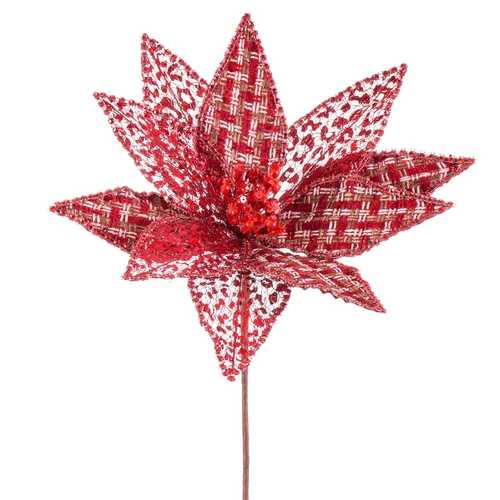 POINSETTIA POLIESTER ROJO 30 X 30 X 40 CM
