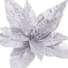 POINSETTIA POLIESTER PLATA 28 X 28 X 30 CM