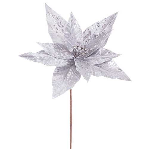 POINSETTIA POLIESTER PLATA 28 X 28 X 30 CM