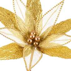 POINSETTIA POLIESTER ORO 34 X 34 X 40 CM