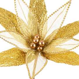 POINSETTIA POLIESTER ORO 34 X 34 X 40 CM