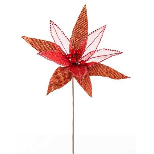 POINSETTIA POLIESTER ROJO 34 X 34 X 40 CM