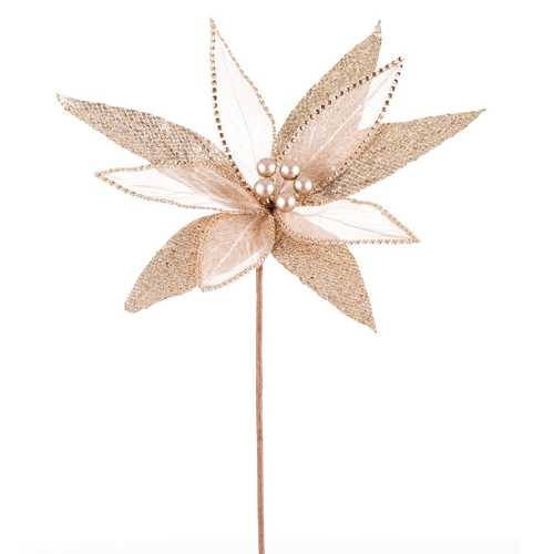 POINSETTIA POLIESTER CHAMPÁN 34 X 34 X 40 CM