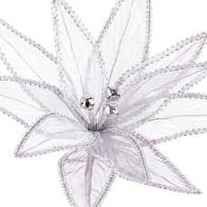 POINSETTIA POLIESTER PLATA 32 X 32 X 40 CM