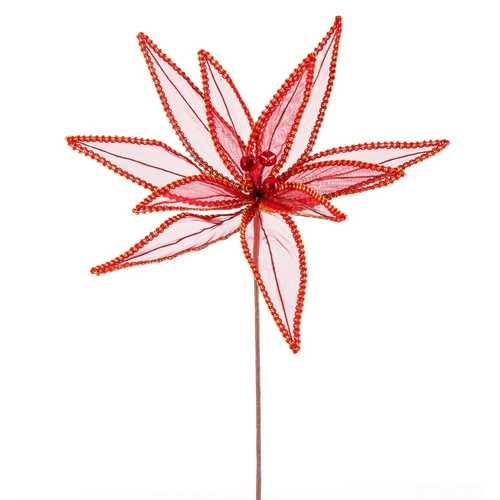 POINSETTIA POLIESTER ROJO 32 X 32 X 40 CM