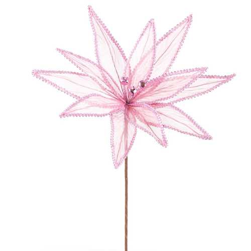 POINSETTIA POLIESTER ROSA 32 X 32 X 40 CM