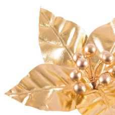 PICK POINSETTIA TEJIDO ORO 20 X 20 X 16 CM