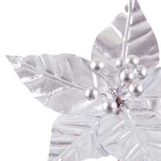 PICK POINSETTIA TEJIDO PLATA 20 X 20 X 16 CM