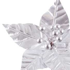PICK POINSETTIA TEJIDO PLATA 20 X 20 X 16 CM