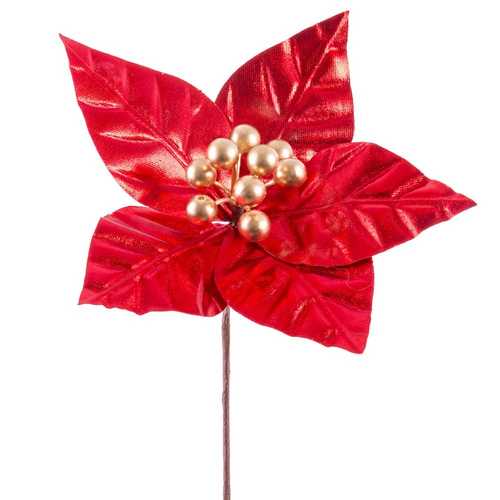 PICK POINSETTIA TEJIDO ROJO 20 X 20 X 16 CM