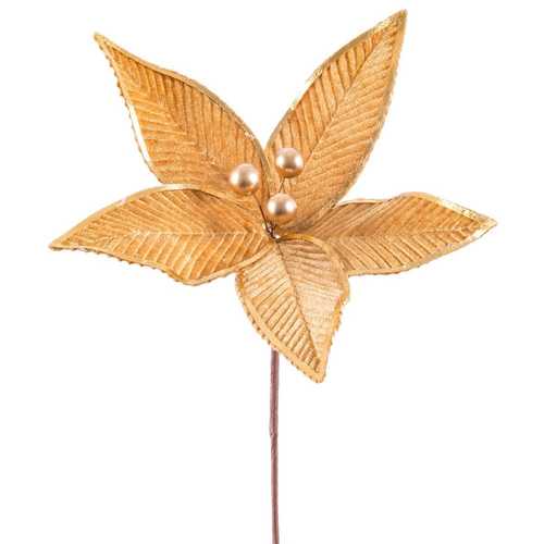 POINSETTIA TEJIDO ORO 23 X 23 X 20 CM