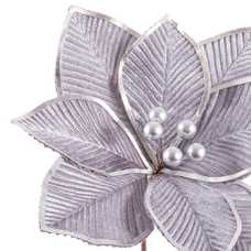 POINSETTIA TEJIDO PLATA 25 X 25 X 20 CM