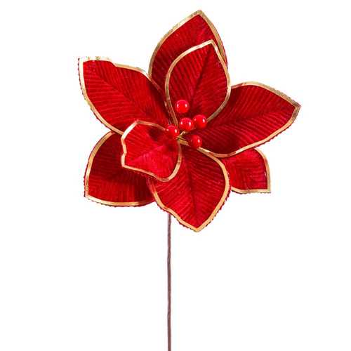 POINSETTIA TEJIDO ROJO 25 X 25 X 20 CM