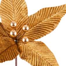 PICK POINSETTIA TEJIDO ORO 20 X 20 X 14 CM