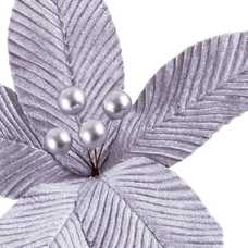PICK POINSETTIA TEJIDO PLATA 20 X 20 X 14 CM
