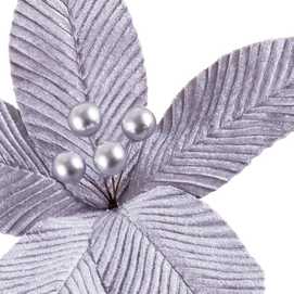 PICK POINSETTIA TEJIDO PLATA 20 X 20 X 14 CM