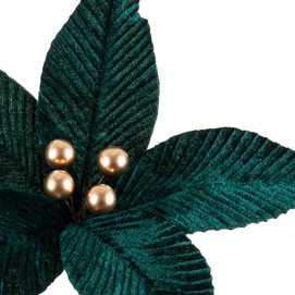 PICK POINSETTIA TEJIDO VERDE 20 X 20 X 14 CM