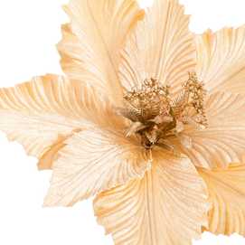 PICK POINSETTIA TEJIDO ORO 30 X 30 X 24 CM