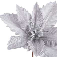 PICK POINSETTIA TEJIDO PLATA 30 X 30 X 24 CM
