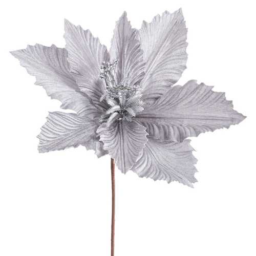 PICK POINSETTIA TEJIDO PLATA 30 X 30 X 24 CM