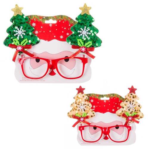 GAFAS ÁRBOL NAVIDAD PP ROJO 14 X 19 CM