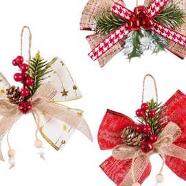 LAZO CON ACEBO POLIESTER 3/M 13 X 13 CM