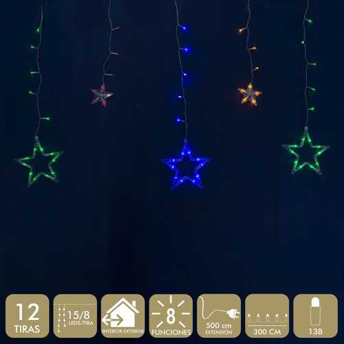 CORTINA ESTRELLAS 138 LED MULTICOLOR