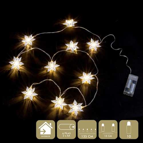 MICRO-LED 10 LUCES COPO NIEVE METAL 135 CM