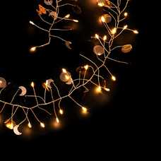 MICRO-LED 80 LUCES LUNAS PVC ORO 120 CM MICRO-LED 80 LUCES LUNAS PVC ORO 120 CM