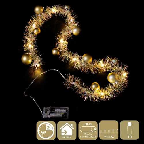 MICRO-LED 10 LUCES ESPUMILLÓN ORO 90 CM