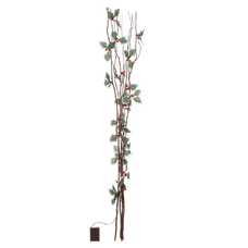 S/5 RAMA ACEBO Y HOJAS 40 LUCES PLÁSTICO 120 CM