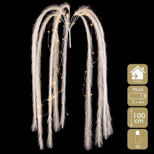 CASCADA PLUMAS 50 LUCES BLANCO 100 CM
