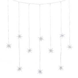 CORTINA ESTRELLAS 10 LEDS CÁLIDO 100 X 90 CM