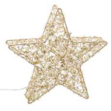 ESTRELLA CON LUZ METAL ORO 20 X 4 X 20 CM