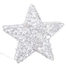 ESTRELLA CON LUZ METAL PLATA 20 X 4 X 20 CM