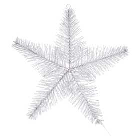 ESTRELLA CON LUZ METAL PLATA 30 X 8 X 30 CM