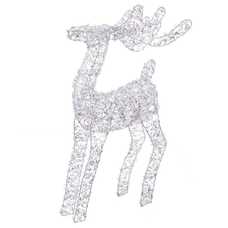 CIERVO CON LUZ METAL PLATA 25 X 8 X 46 CM