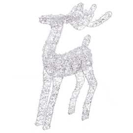 CIERVO CON LUZ METAL PLATA 25 X 8 X 46 CM