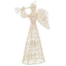ÁNGEL CON LUZ METAL ORO 20 X 13 X 55 CM