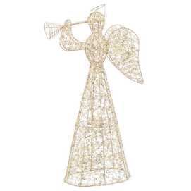 ÁNGEL CON LUZ METAL ORO 20 X 13 X 55 CM