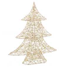 ÁRBOL CON LUZ METAL ORO 28 X 7 X 35 CM