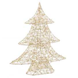 ÁRBOL CON LUZ METAL ORO 28 X 7 X 35 CM