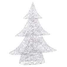 ÁRBOL CON LUZ METAL PLATA 40 X 10 X 50 CM