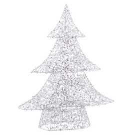 ÁRBOL CON LUZ METAL PLATA 40 X 10 X 50 CM