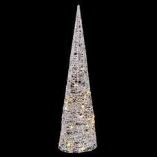 CONO CON LUZ METAL PLATA 20 X 20 X 80 CM CONO CON LUZ METAL PLATA 20 X 20 X 80 CM