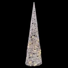 CONO CON LUZ METAL PLATA 20 X 20 X 80 CM