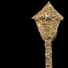 FAROLA CON LUZ METAL ORO 12 X 12 X 50 CM FAROLA CON LUZ METAL ORO 12 X 12 X 50 CM