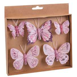S/5 MARIPOSA CON CLIP 2/C 8 CM